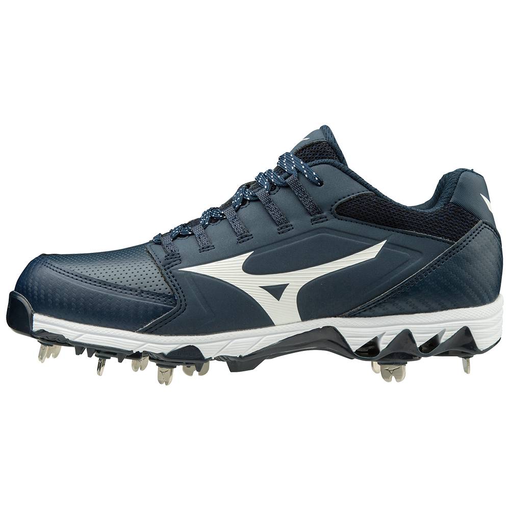 Mizuno 9-Spike Swift 6 Kısa Metal - Bayan Softball Ayakkabı - Lacivert/Beyaz Türkiye (HJEKYF-390)